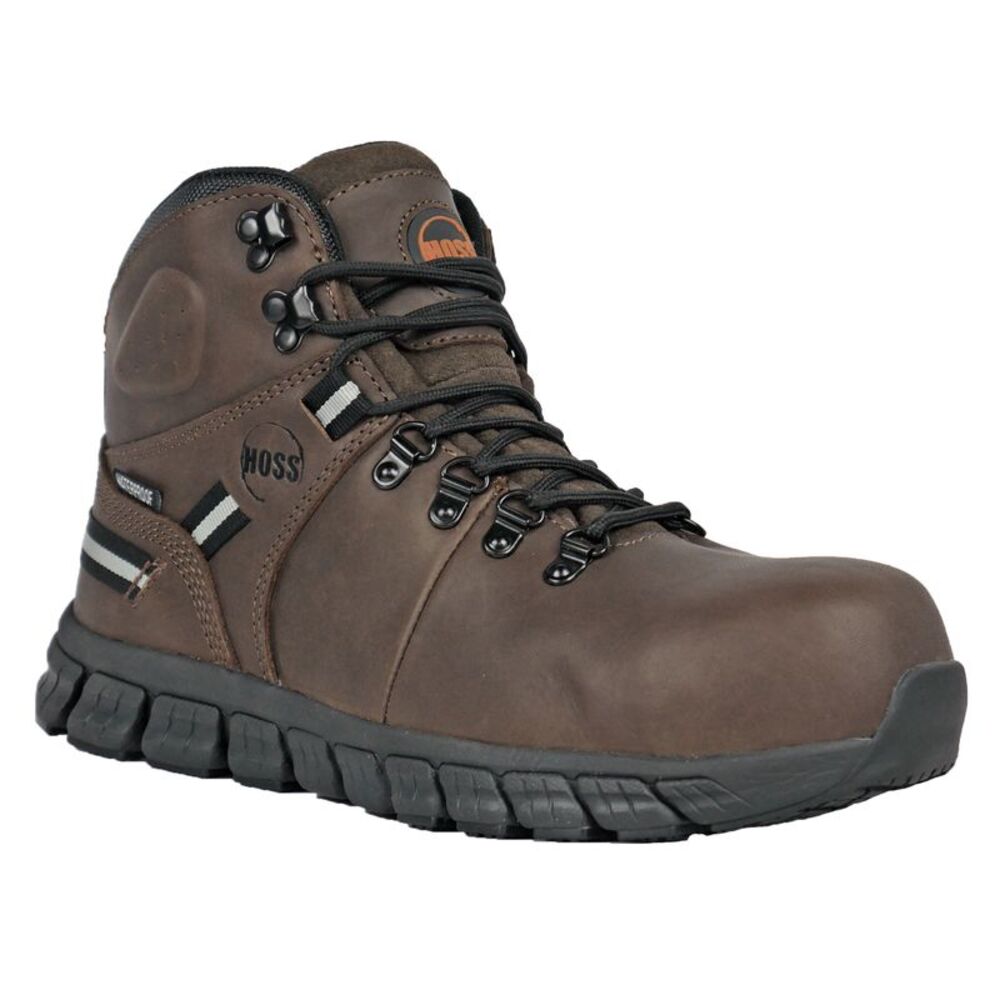Hoss Mens Ticker Composite Toe Waterproof Brown Boots (NWT) - Picture 3 of 6